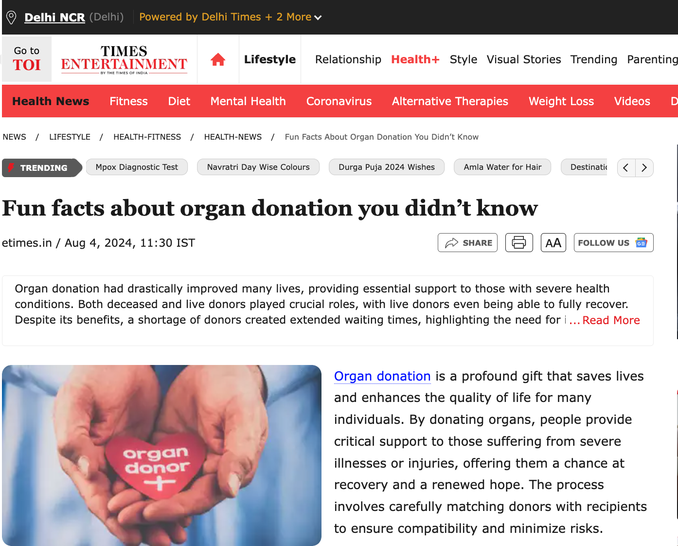 Fun Facts About Organ Donation You Don't Know