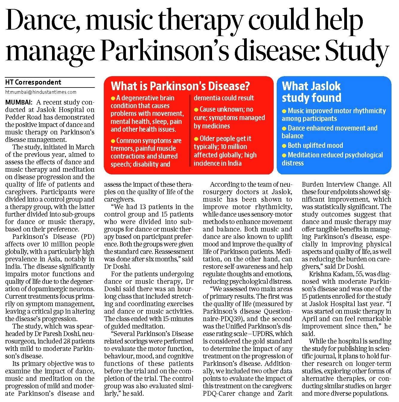 Dance and Music Therapy Could Help Manage Parkinson's Disease
