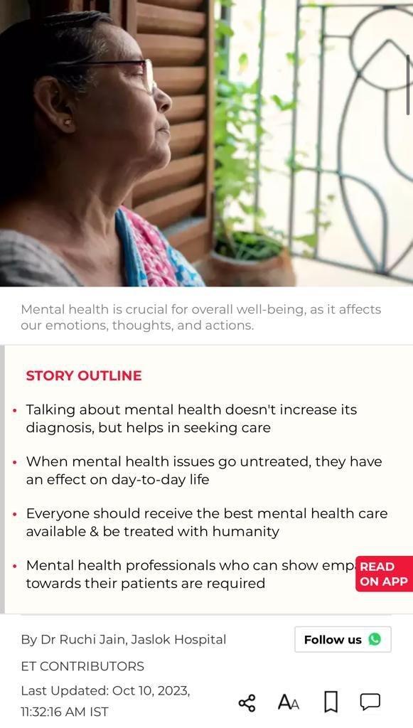 Mental health is important for overall well-being