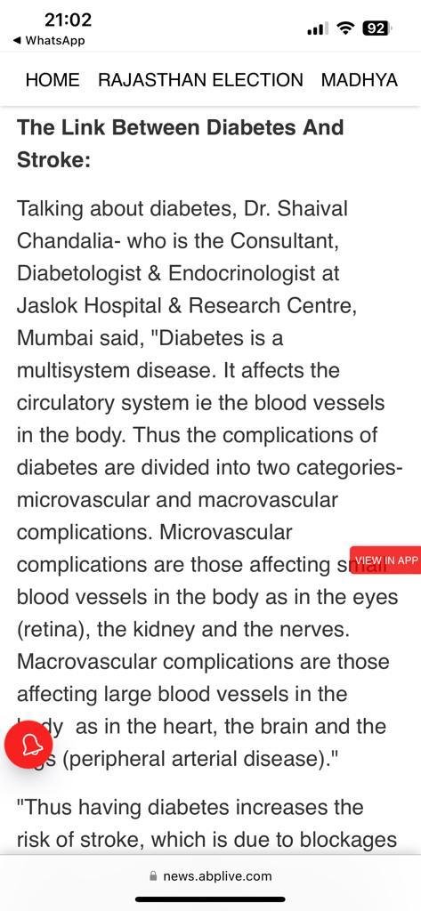 Know Link Between Diabetes And Stroke