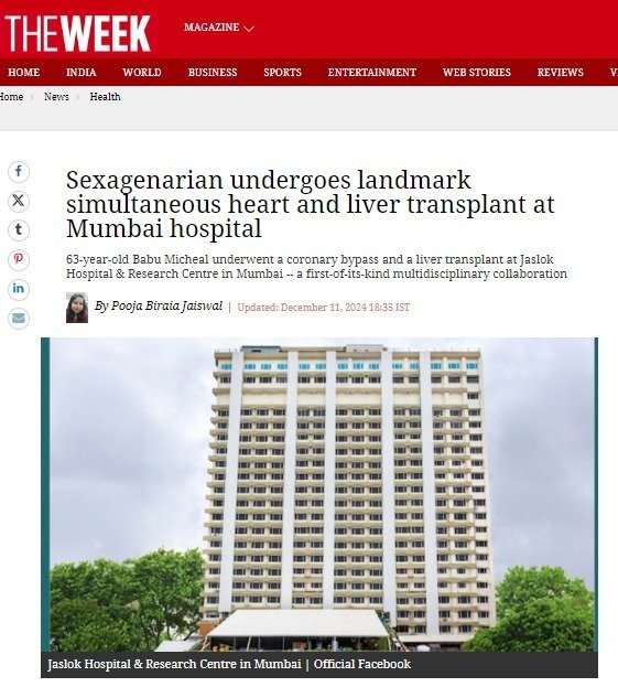 Sexagenarian undergoes landmark simultaneous heart and liver transplant at Mumbai hospital