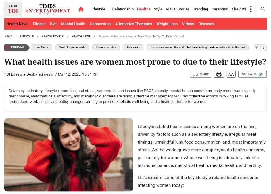 What health issues are women most prone to due to their life.