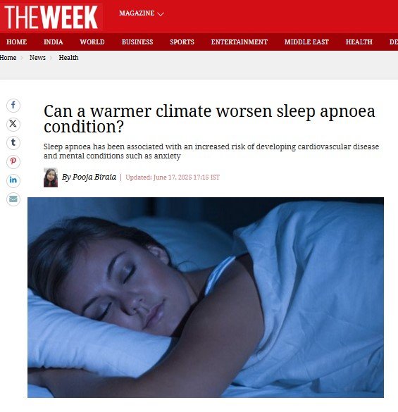Can a warmer climate worsen sleep apnoea condition? THE WEEK
