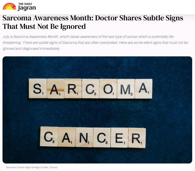 Sarcoma Awareness Month: Doctor Shares Subtle Signs That Must Not Be Ignored. - Dr. Jeyhan Dhabar Consultant, Medical Oncologist at Jaslok Hospital